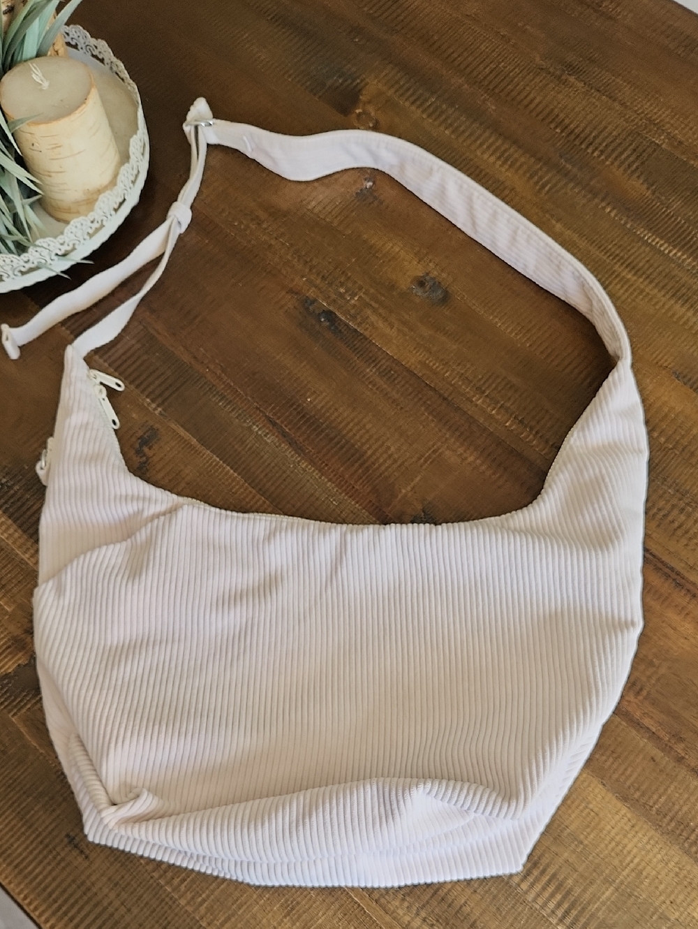 Classic Corduroy Shoulder, Crossbody Bag in Cream